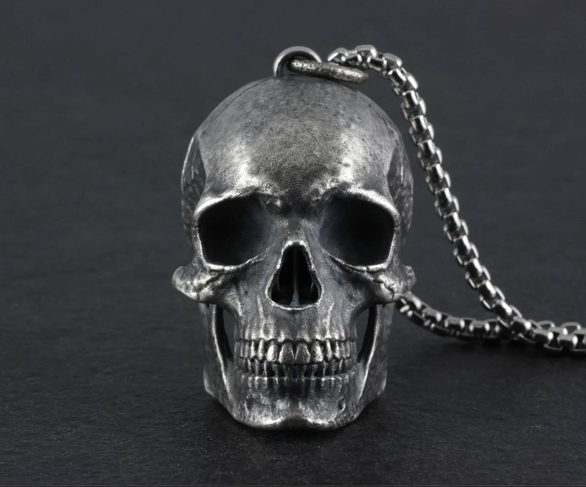 Sterling Silver Human Skull Locket