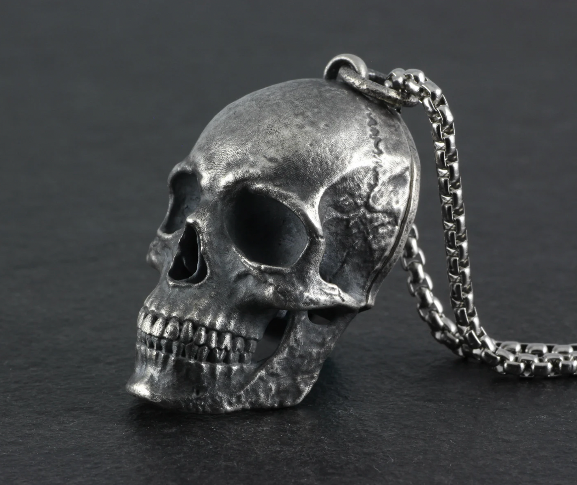 Sterling Silver Human Skull Locket