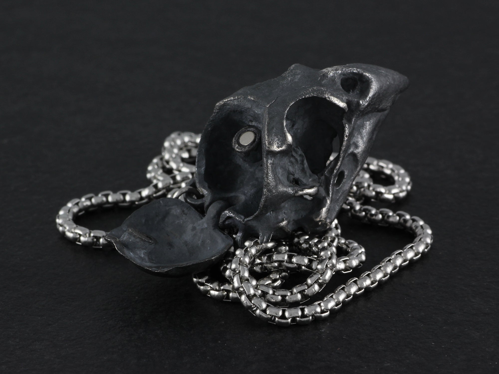 Sterling Silver Cardinal Skull Locket