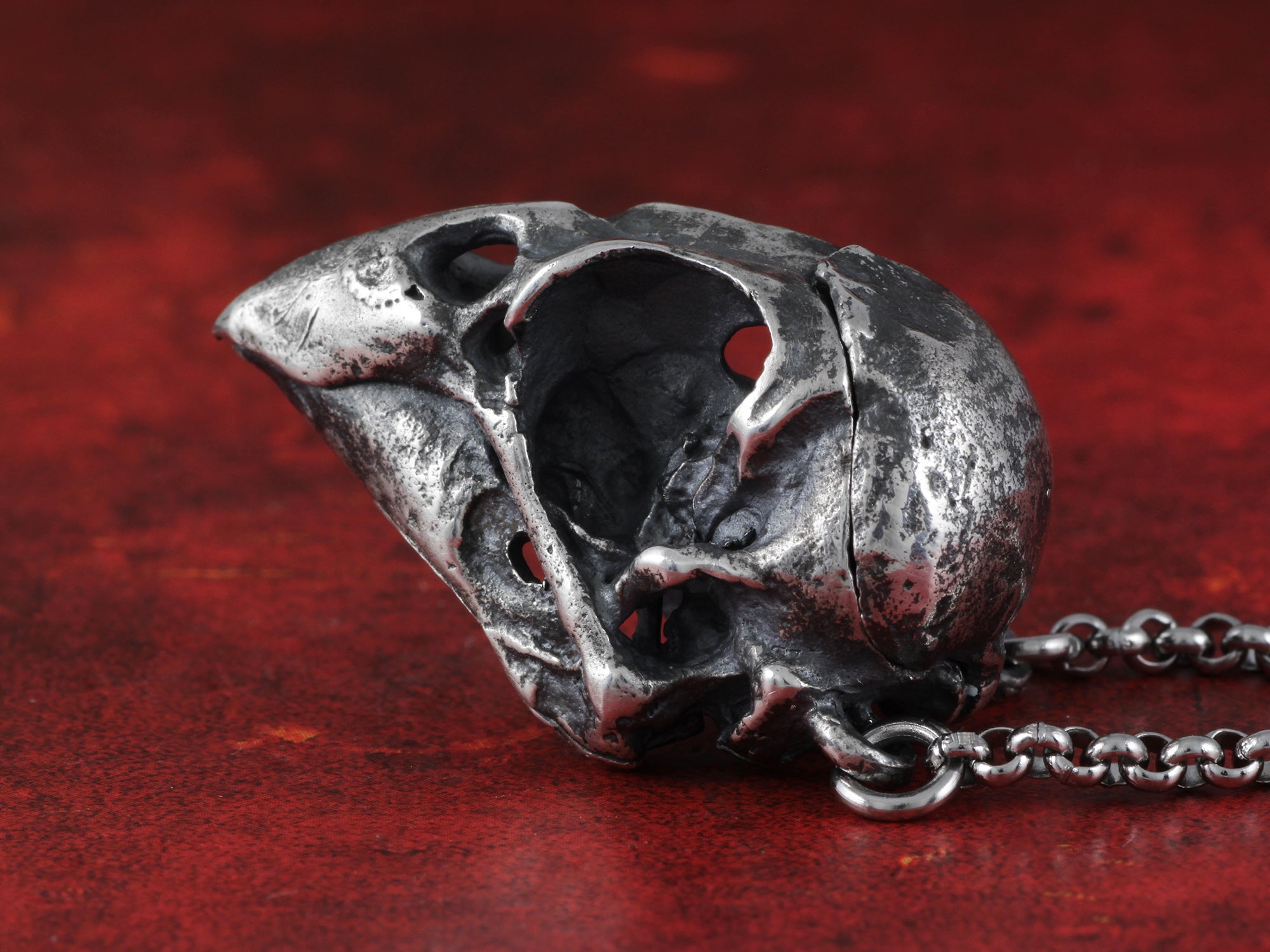 Sterling Silver Cardinal Skull Locket