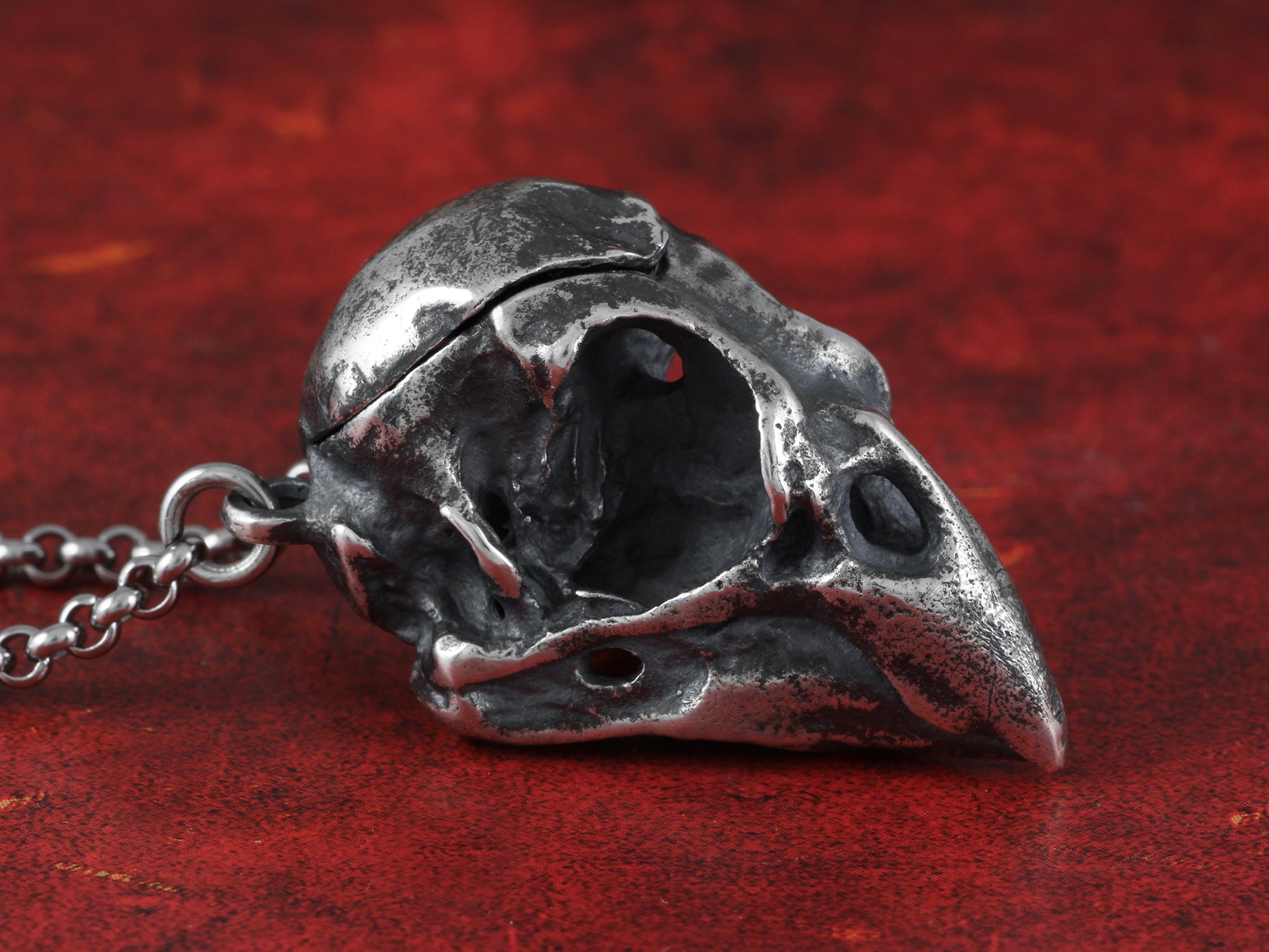 Sterling Silver Cardinal Skull Locket