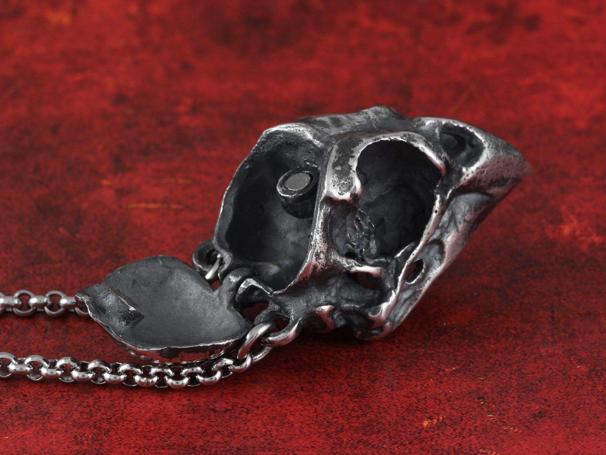 Sterling Silver Cardinal Skull Locket