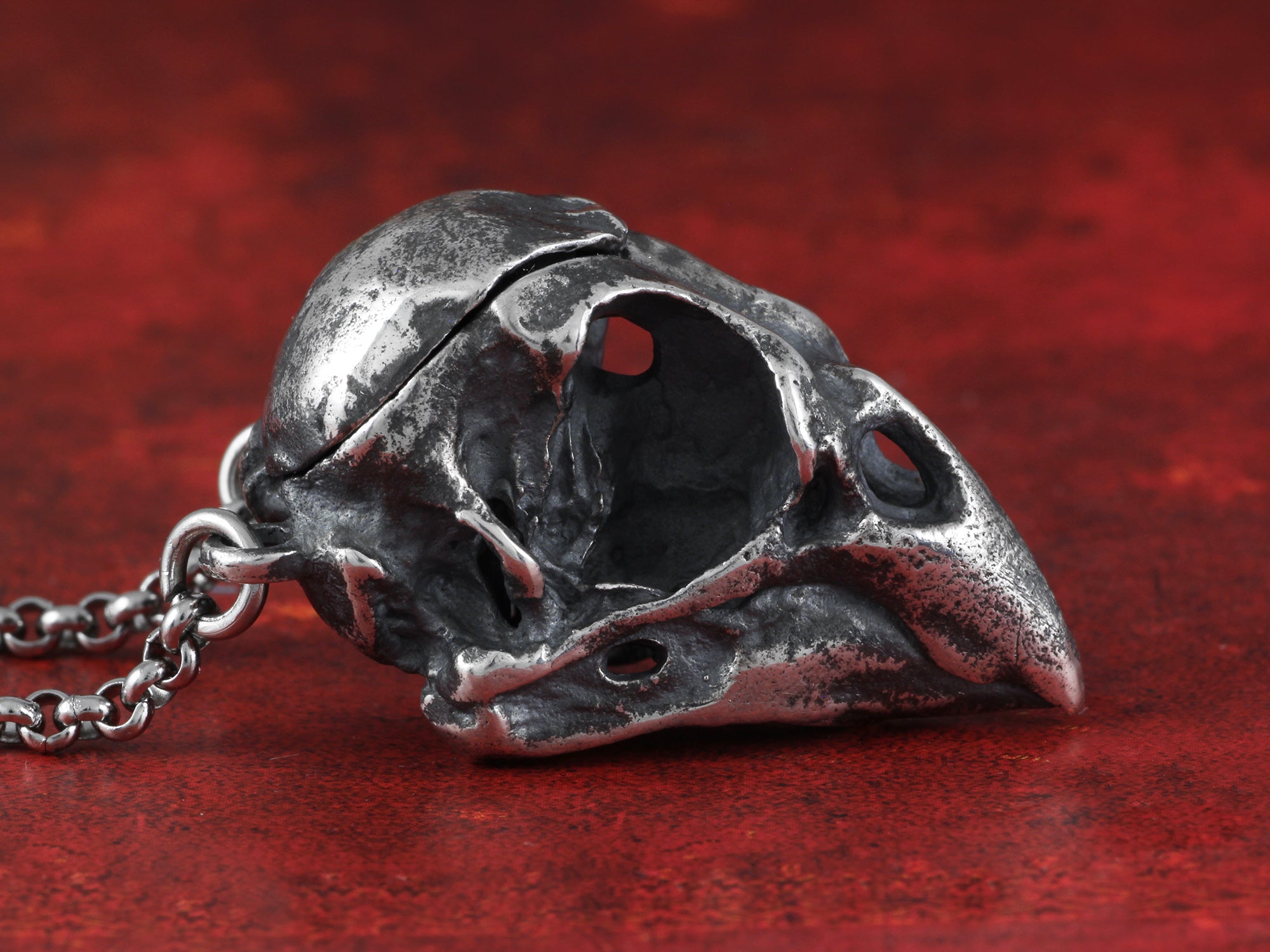 Sterling Silver Cardinal Skull Locket