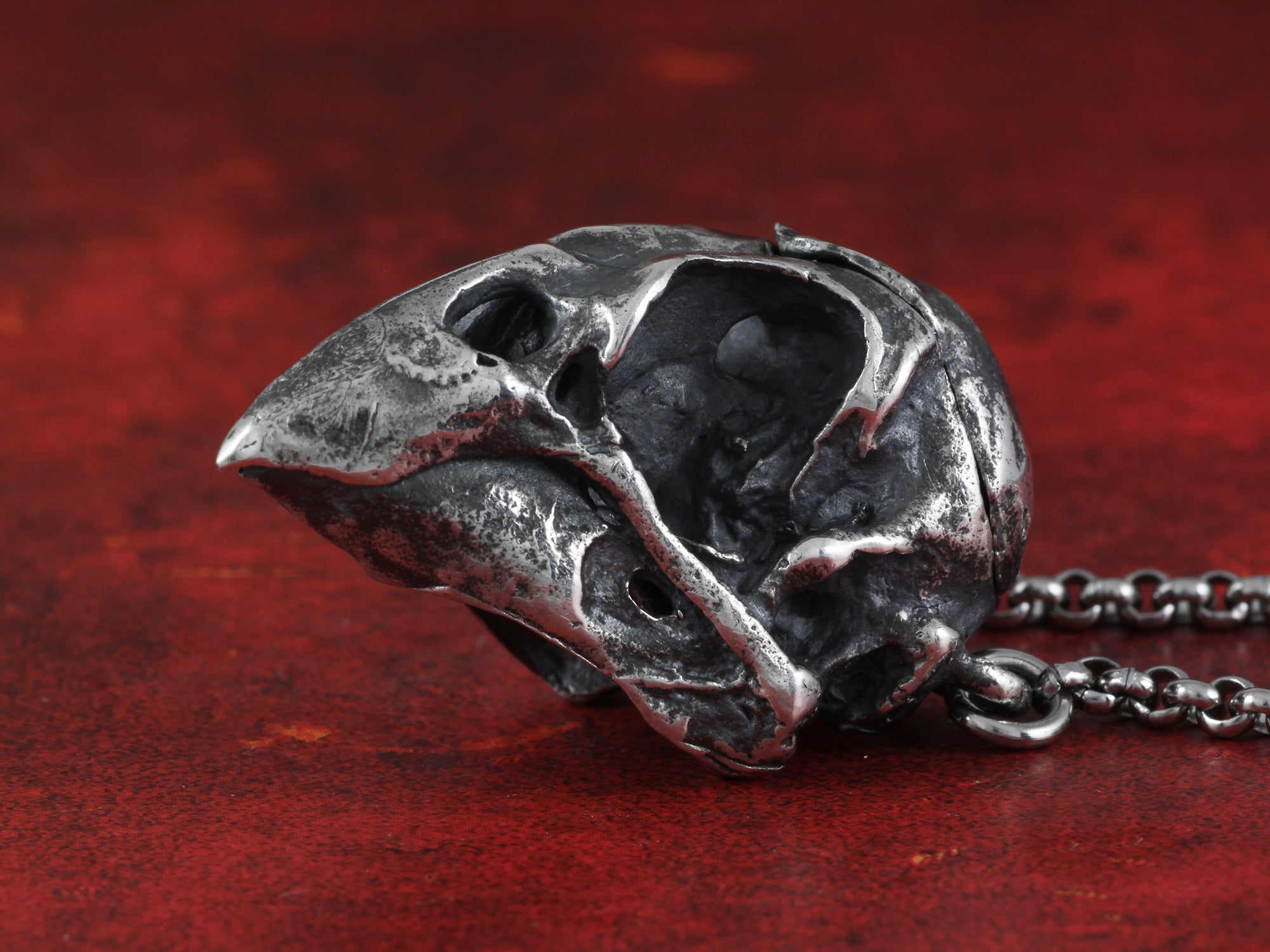 Sterling Silver Cardinal Skull Locket