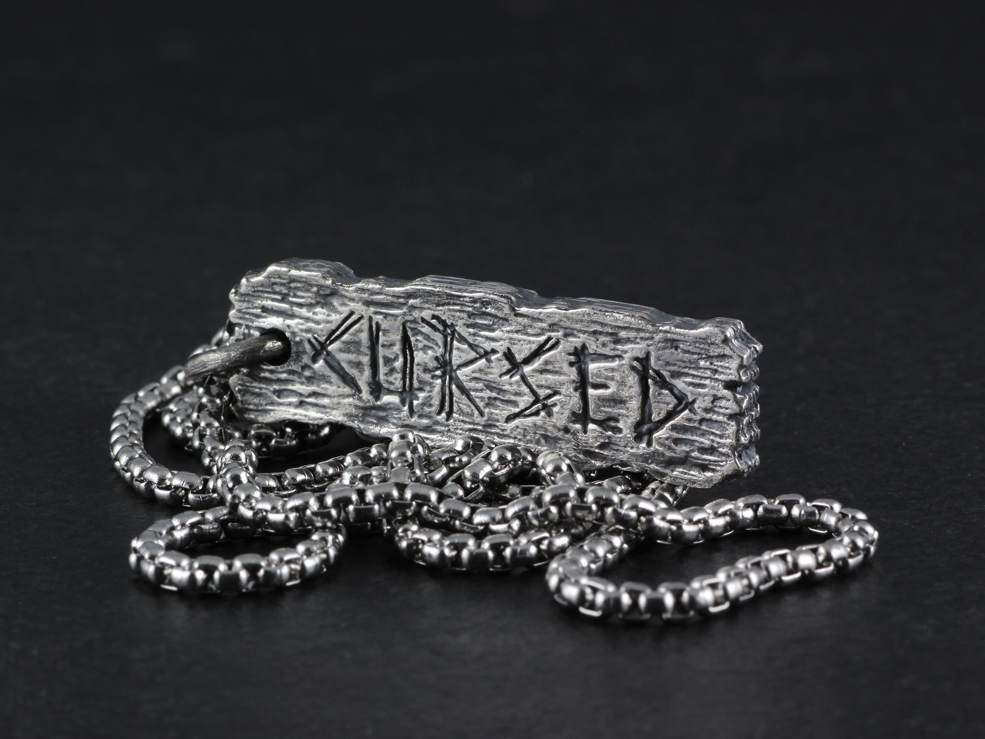 Cursed Pendant - Sterling Silver Pillory Board Necklace