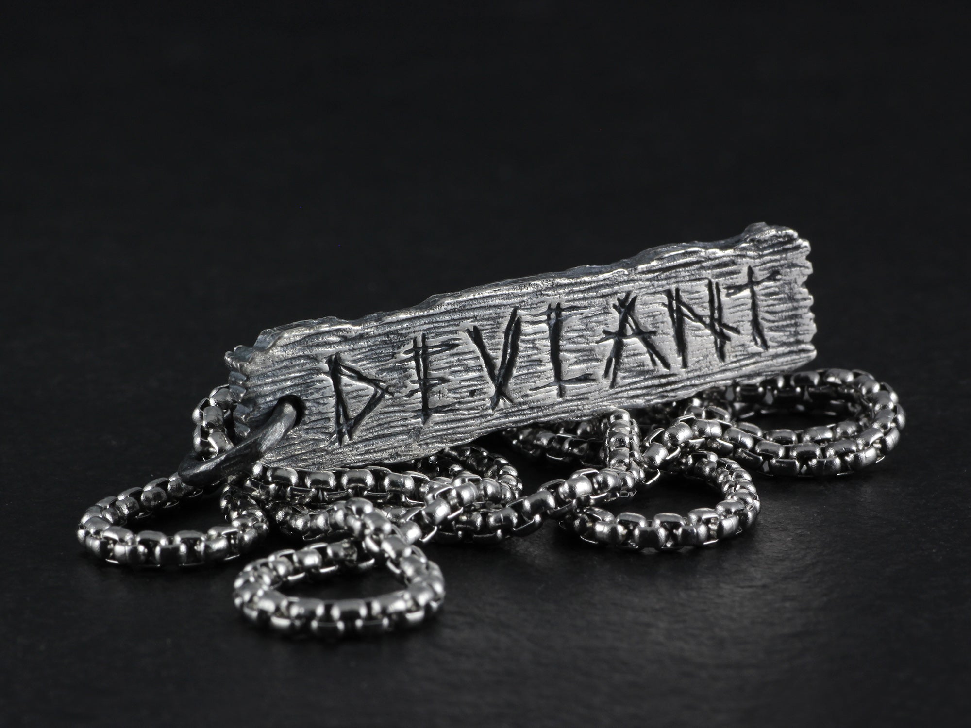 Deviant Pendant - Sterling Silver Pillory Board Necklace