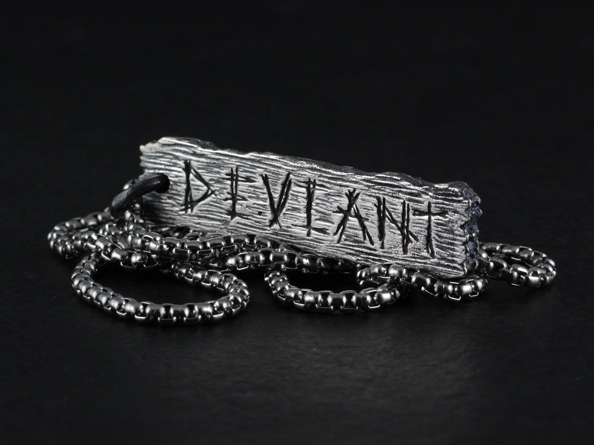 Deviant Pendant - Sterling Silver Pillory Board Necklace