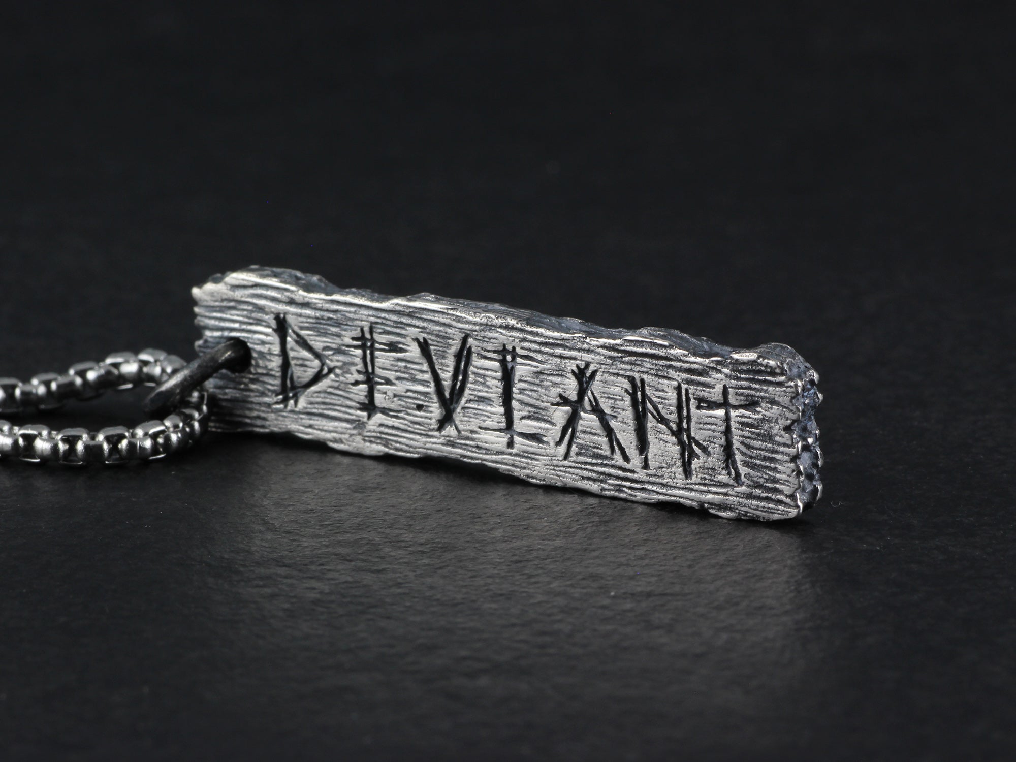 Deviant Pendant - Sterling Silver Pillory Board Necklace