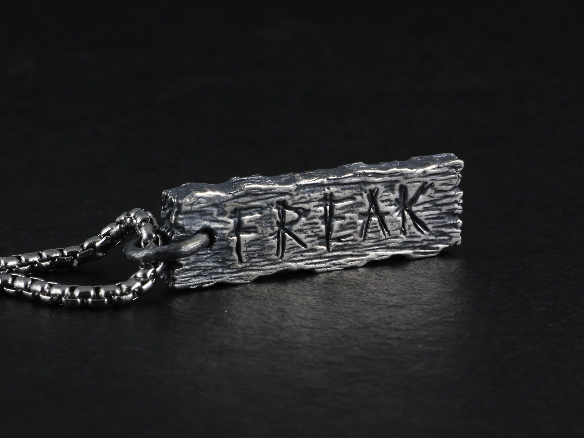 Freak Pendant - Sterling Silver Pillory Board Necklace