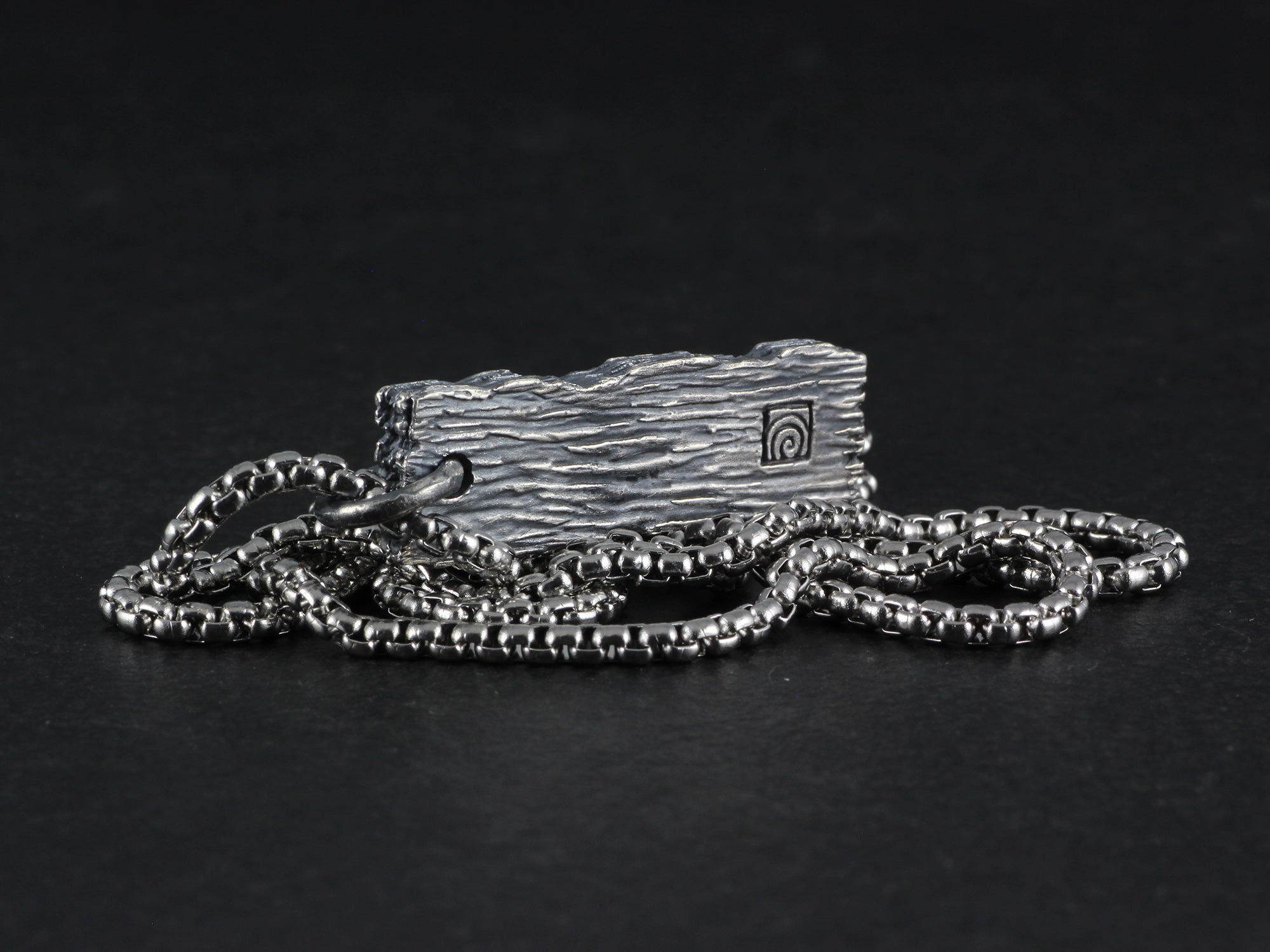 Freak Pendant - Sterling Silver Pillory Board Necklace