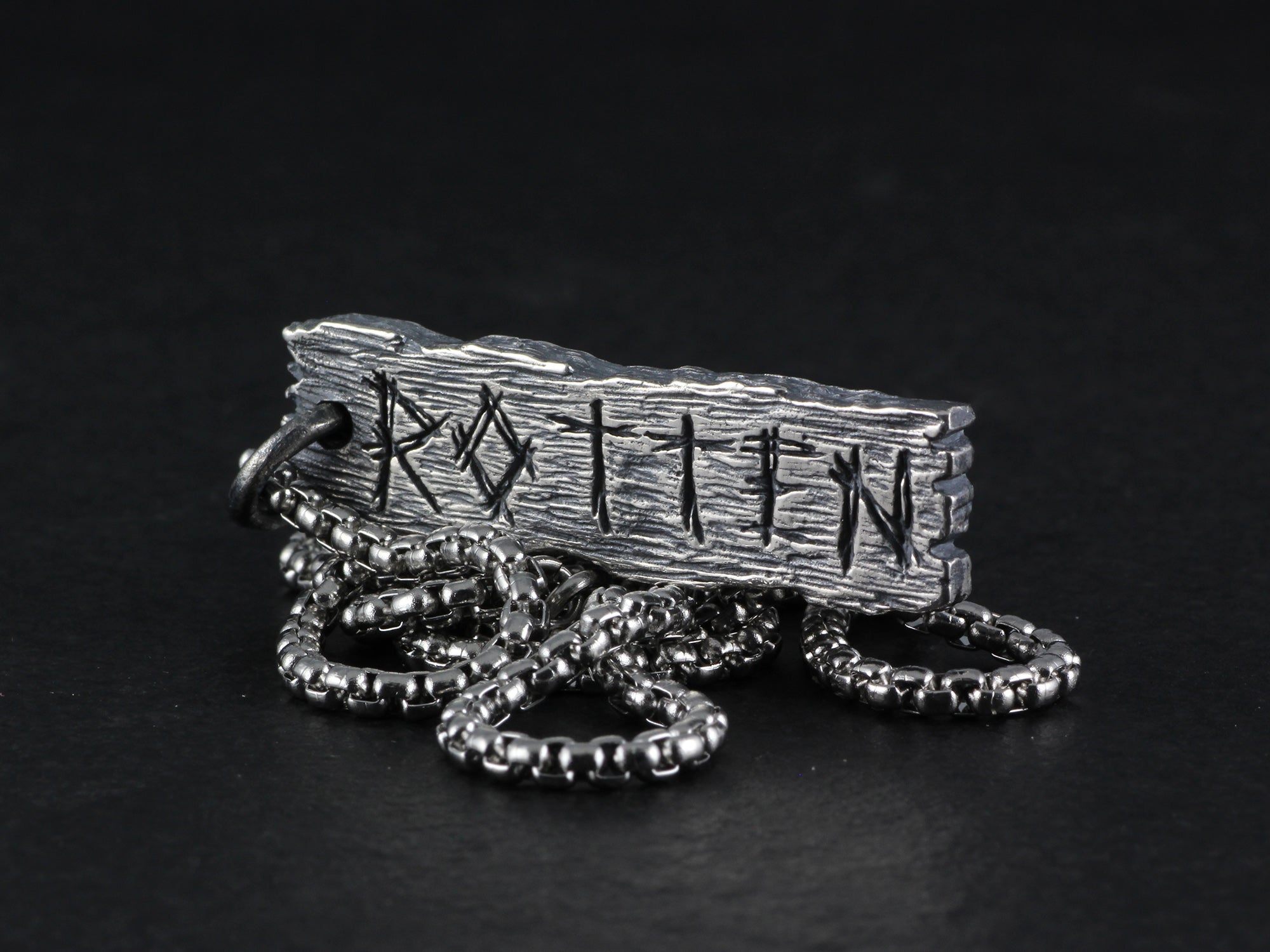 Rotten Pendant - Sterling Silver Pillory Board Necklace