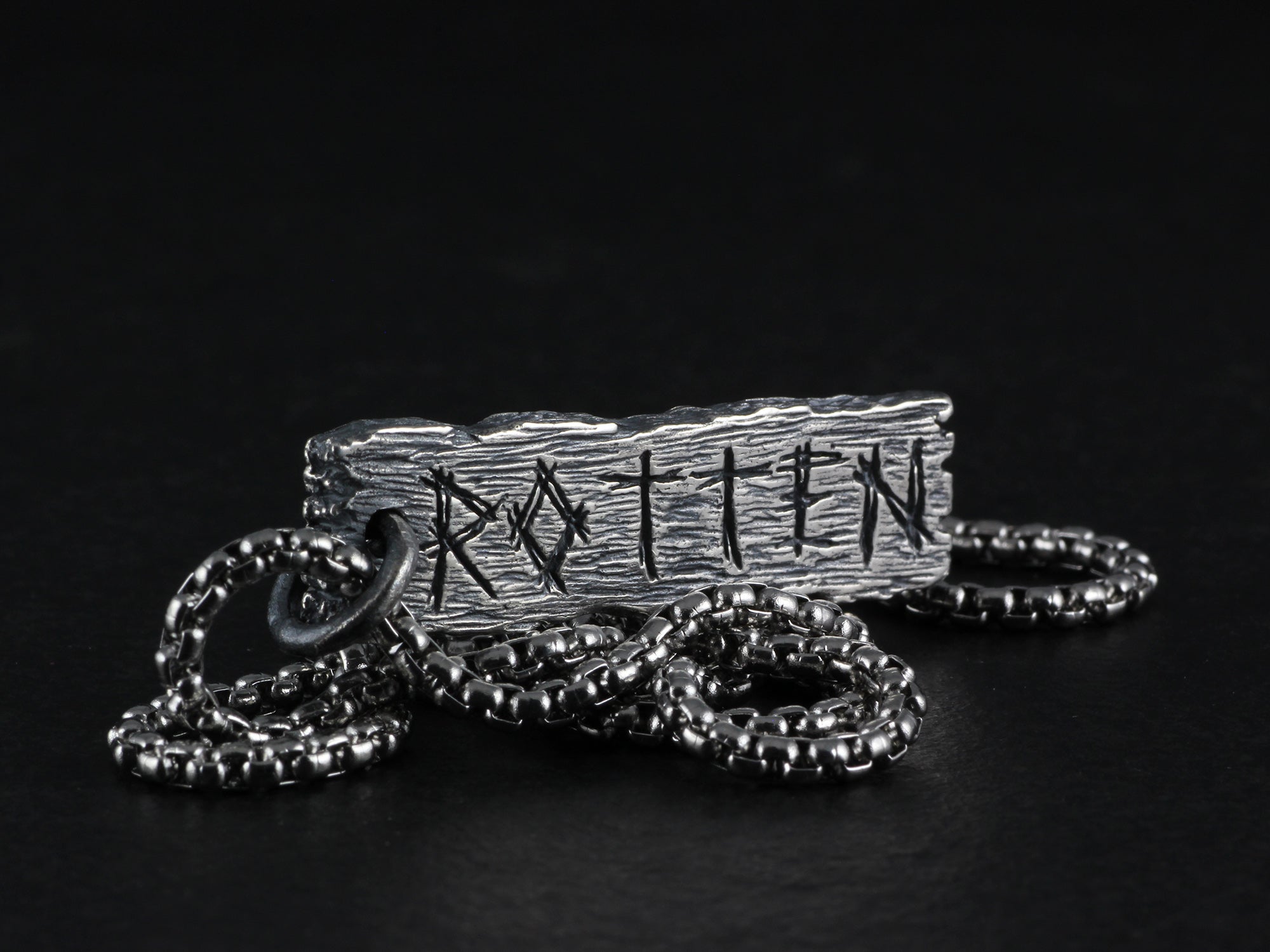 Rotten Pendant - Sterling Silver Pillory Board Necklace