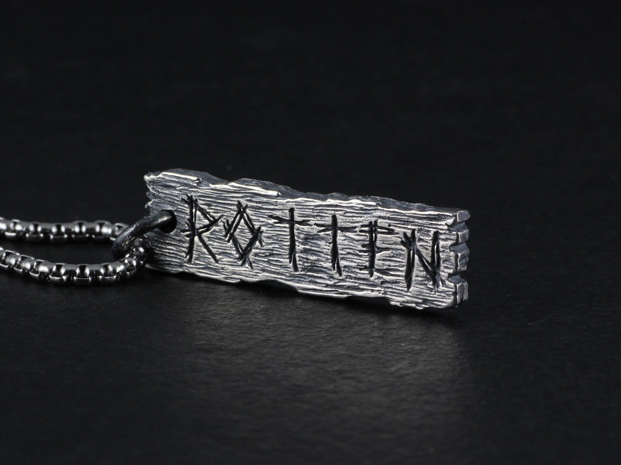 Rotten Pendant - Sterling Silver Pillory Board Necklace