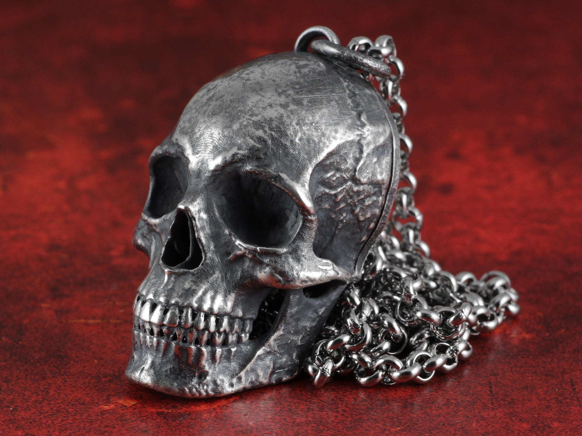 Sterling Silver Human Skull Locket