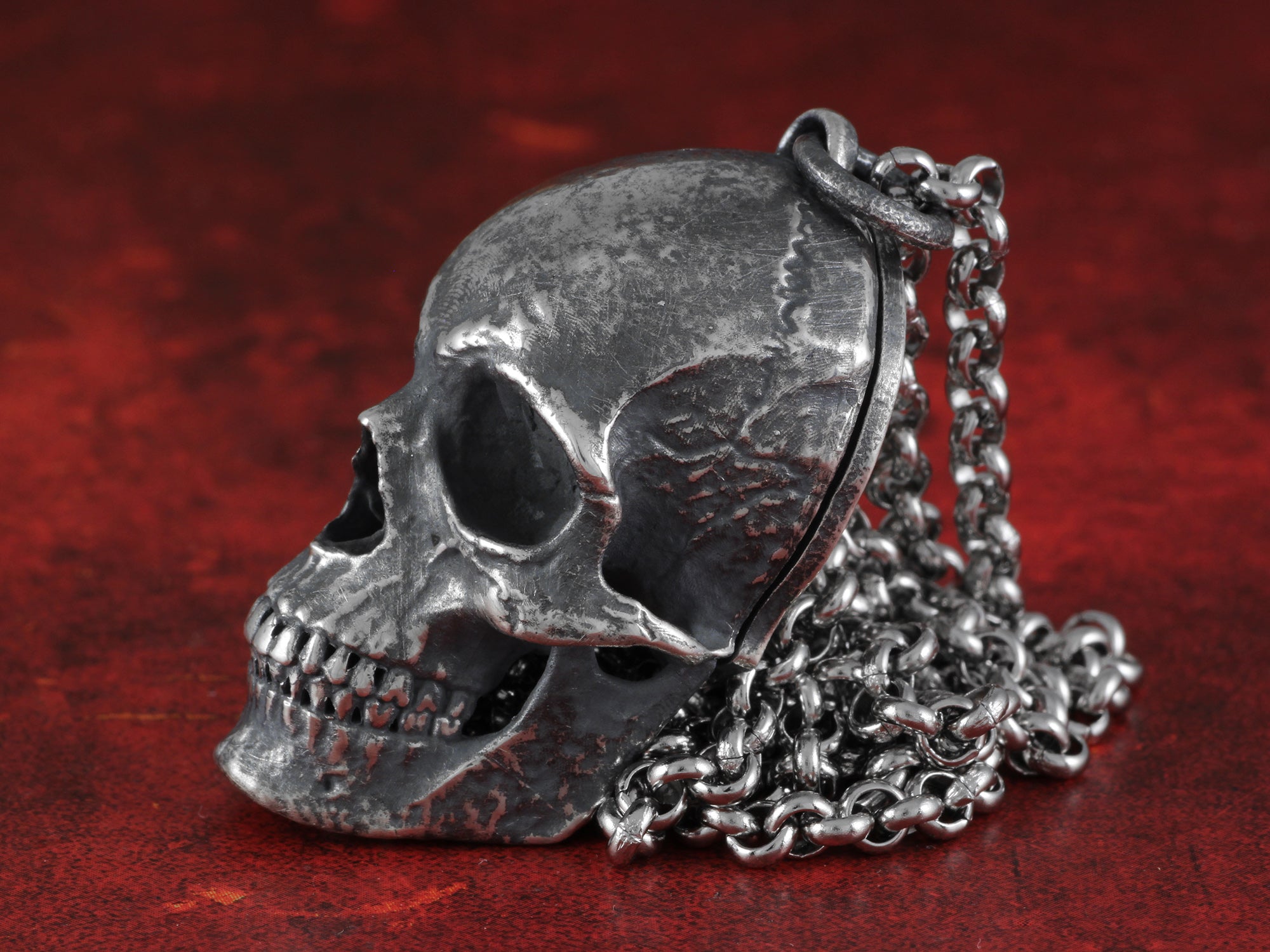 Sterling Silver Human Skull Locket