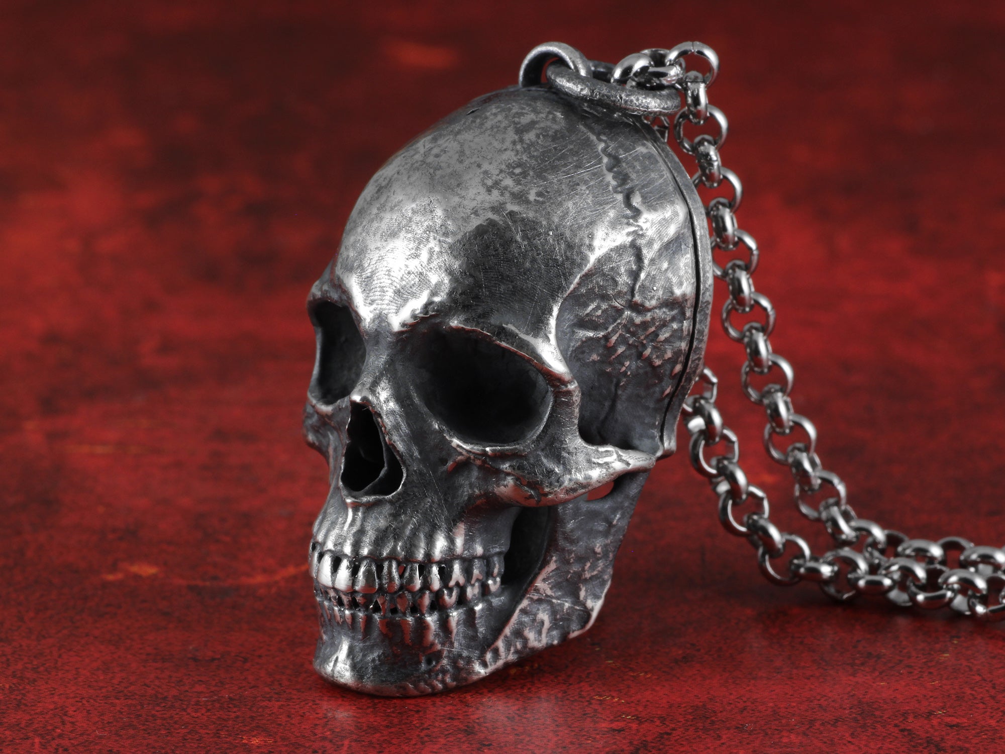 Sterling Silver Human Skull Locket