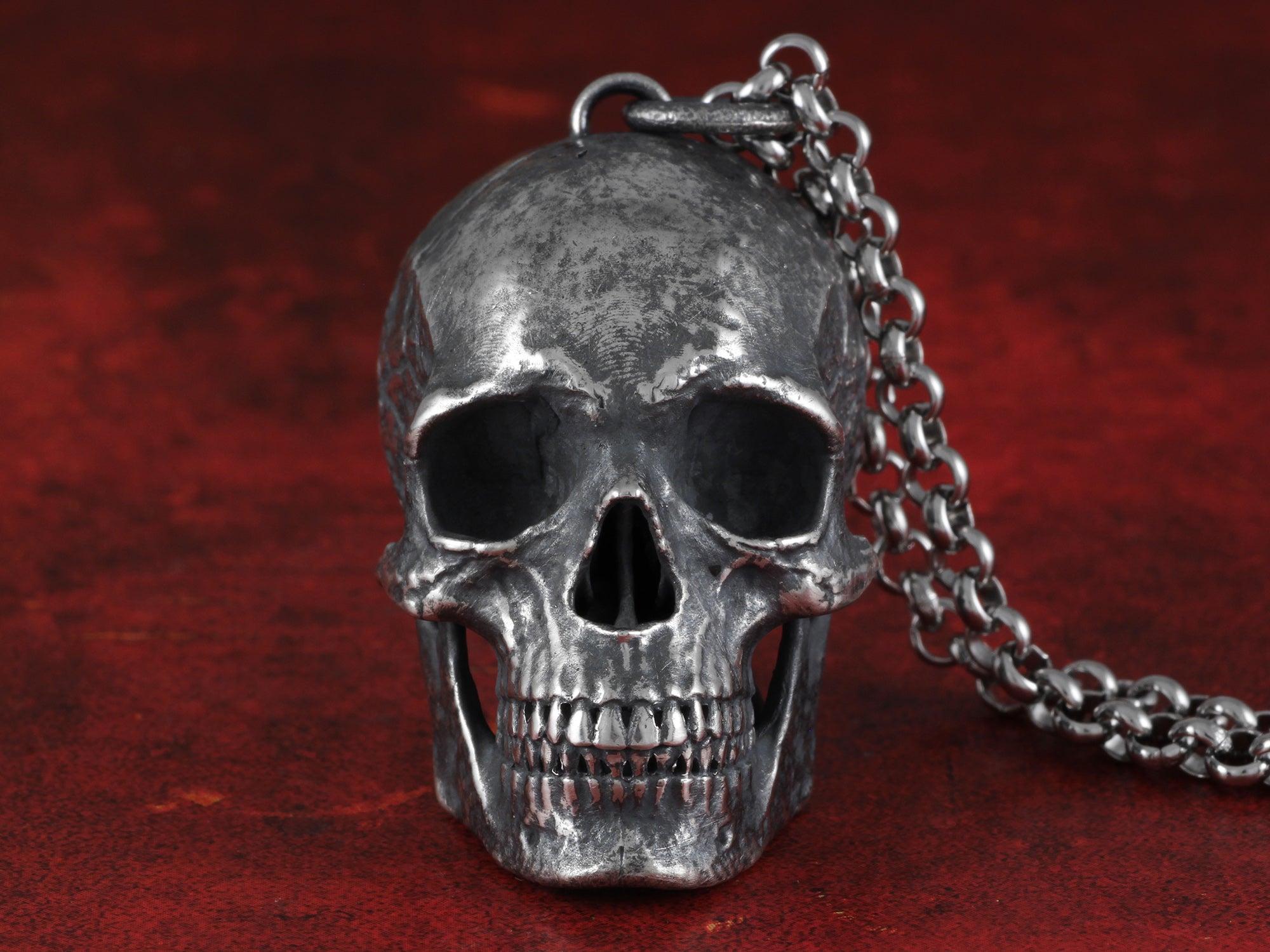 Sterling Silver Human Skull Locket