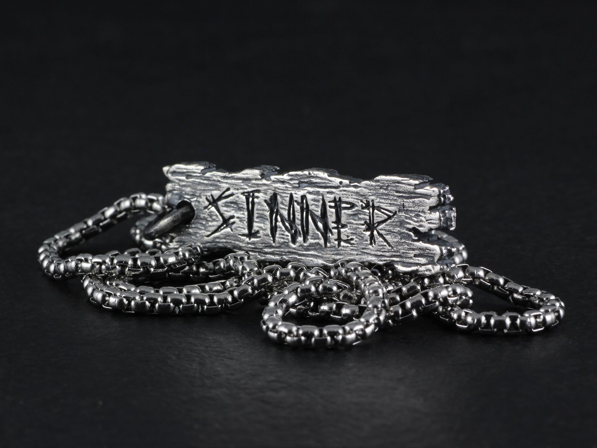 Sinner Pendant - Sterling Silver Pillory Board Necklace