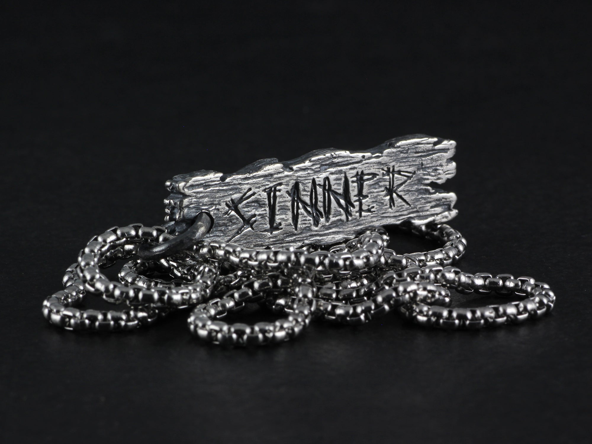 Sinner Pendant - Sterling Silver Pillory Board Necklace