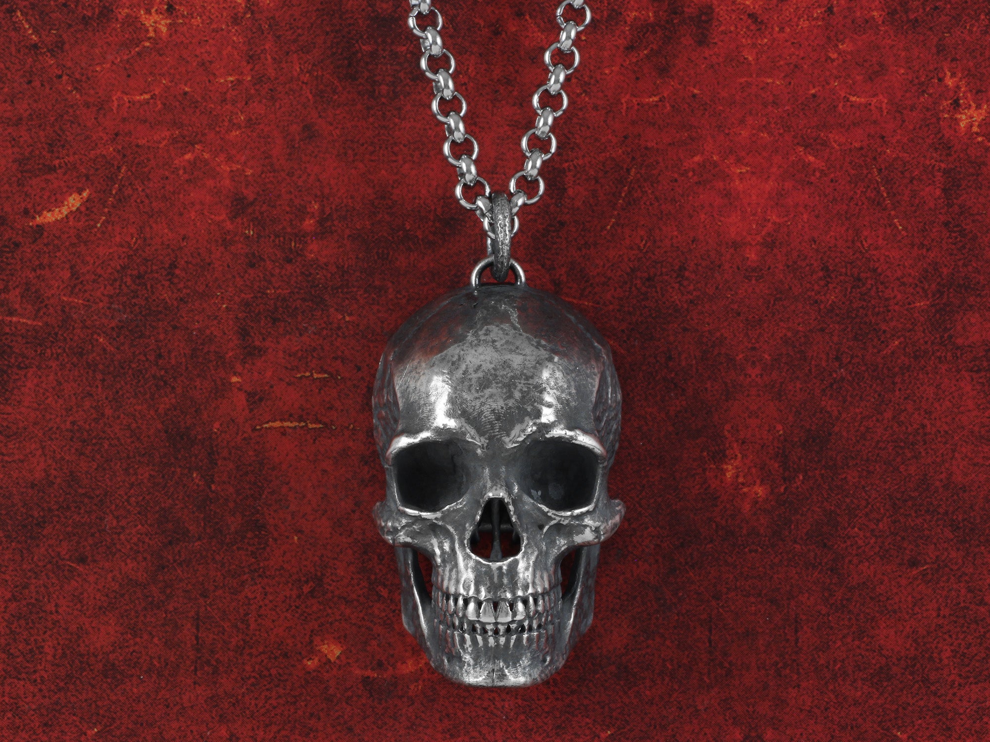 Sterling Silver Human Skull Locket