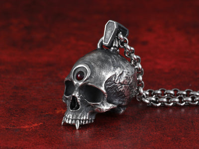 Sterling Silver Vampire Skull