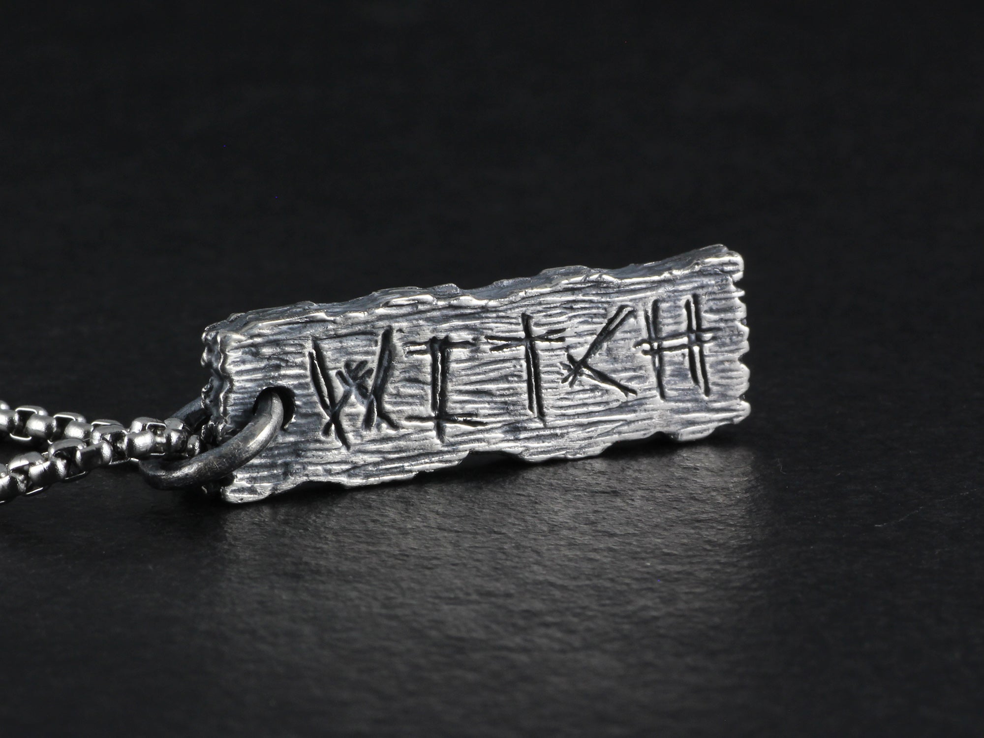 Witch Pendant - Sterling Silver Pillory Board Necklace