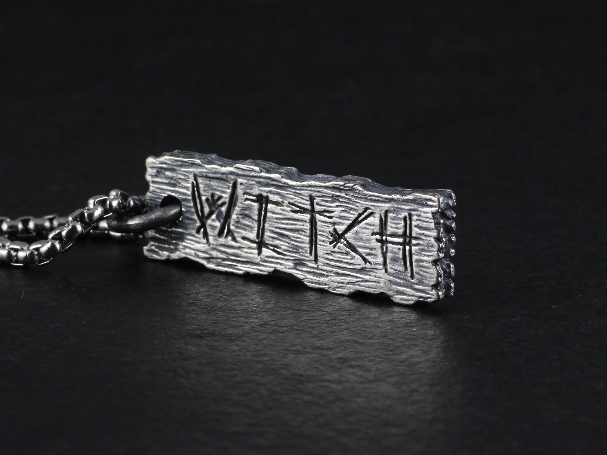 Witch Pendant - Sterling Silver Pillory Board Necklace