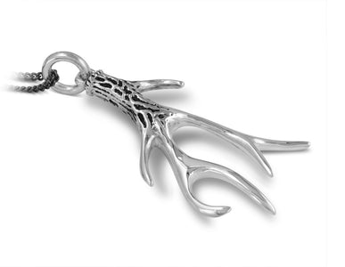 Antler Necklace in Silver - shown on gunmetal chain