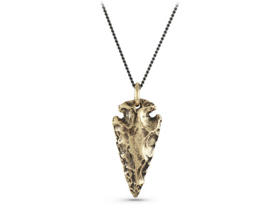 Arrowhead Necklace in Bronze - shown on gunmetal chain