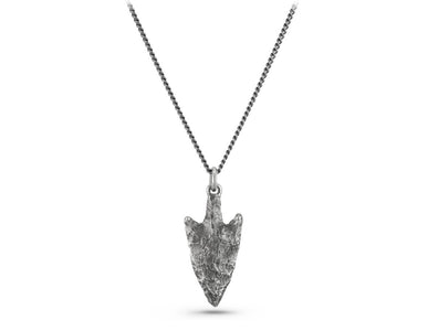 Small Arrowhead Necklace in Silver - shown on gunmetal chain