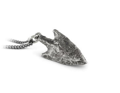 Small Arrowhead Necklace in Silver - shown on gunmetal chain