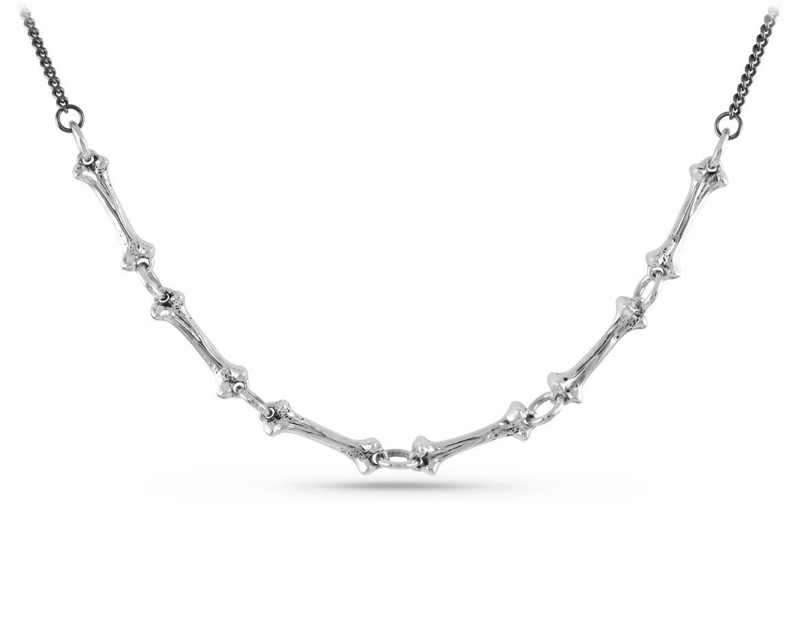 Bone Choker Necklace in Silver