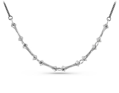 Bone Choker Necklace in Silver