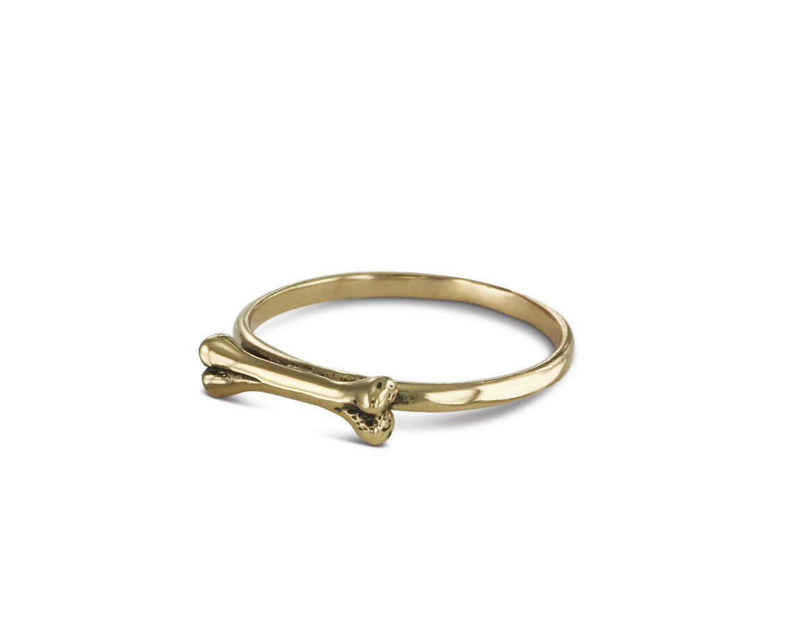 Bone Stacking Ring in Bronze