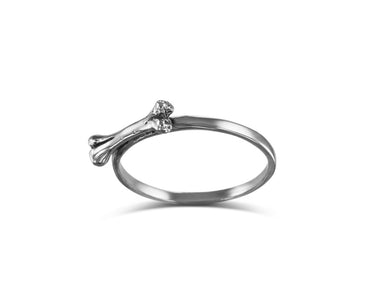 Bone Stacking Ring in Silver