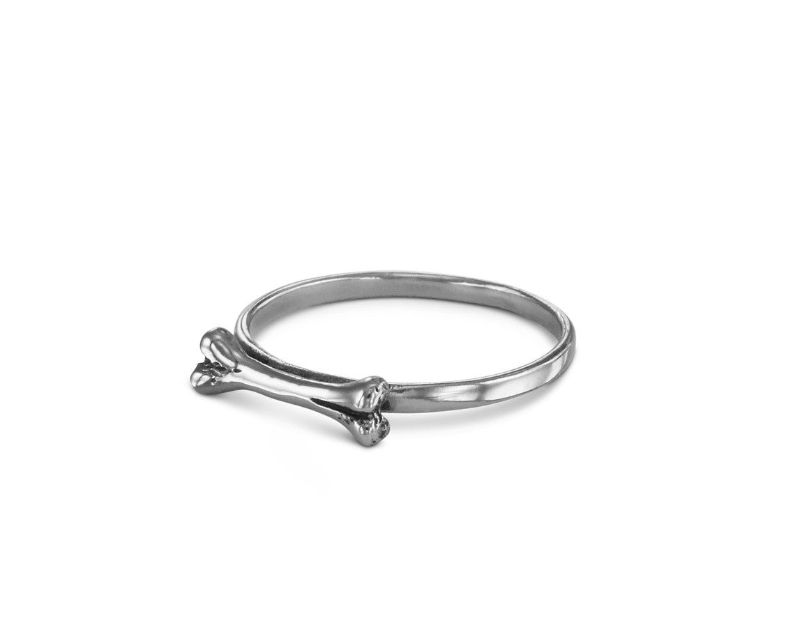 Bone Stacking Ring in Silver