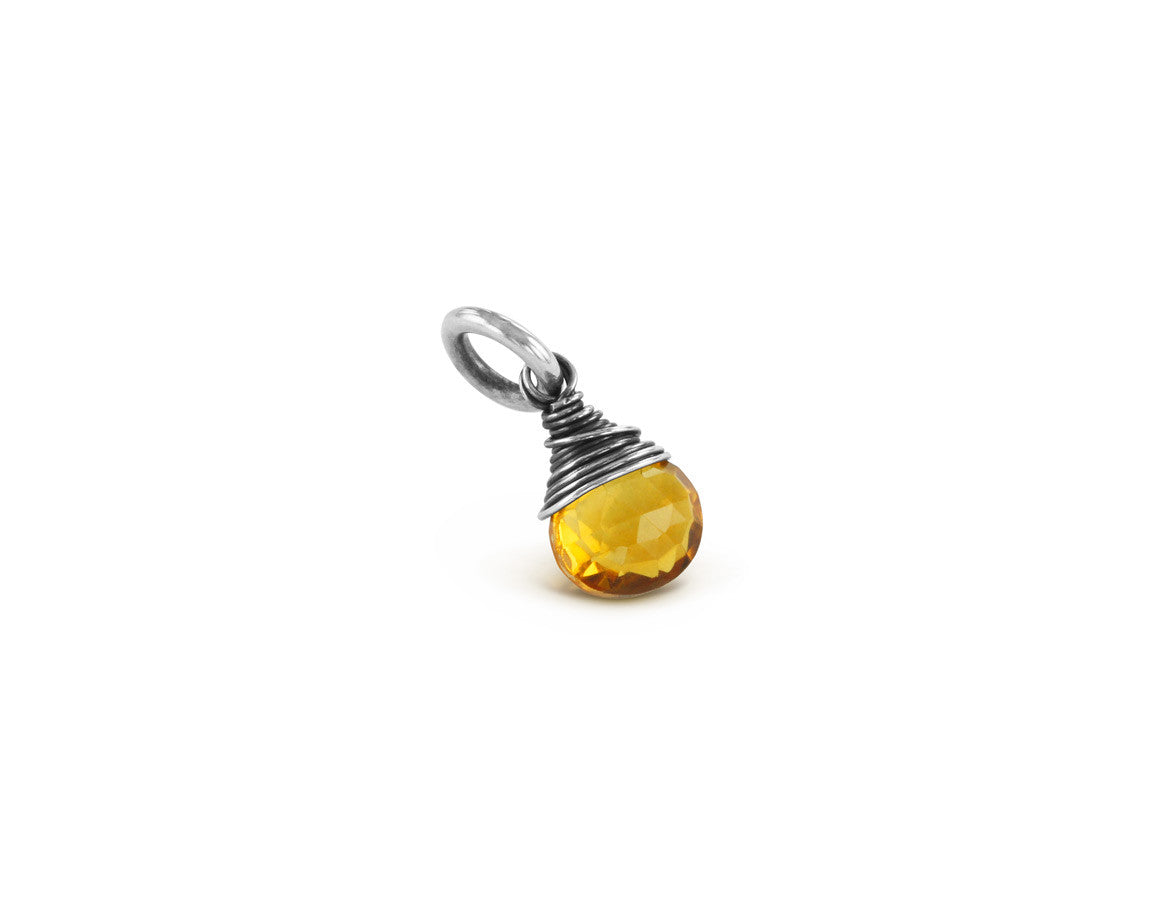 Citrine Birthstone Pendant in Sterling Silver