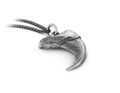 Cougar Claw Necklace in Silver - shown on gunmetal chain