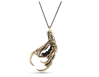 Crow Claw Necklace in Bronze - shown on gunmetal chain