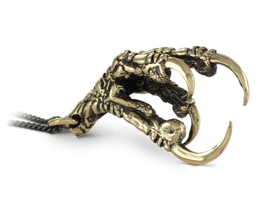 Crow Claw Necklace in Bronze - shown on gunmetal chain