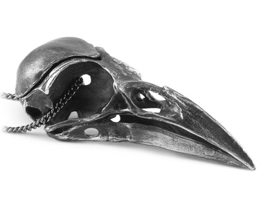 Crow Skull Locket - Silver