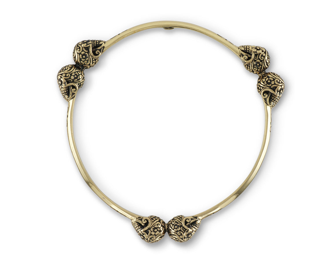 Day of the Dead Bangle in Bronze