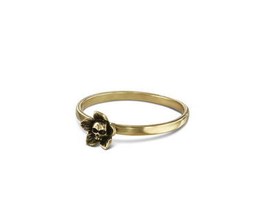 Flower Skull Stacking Ring in Bronze