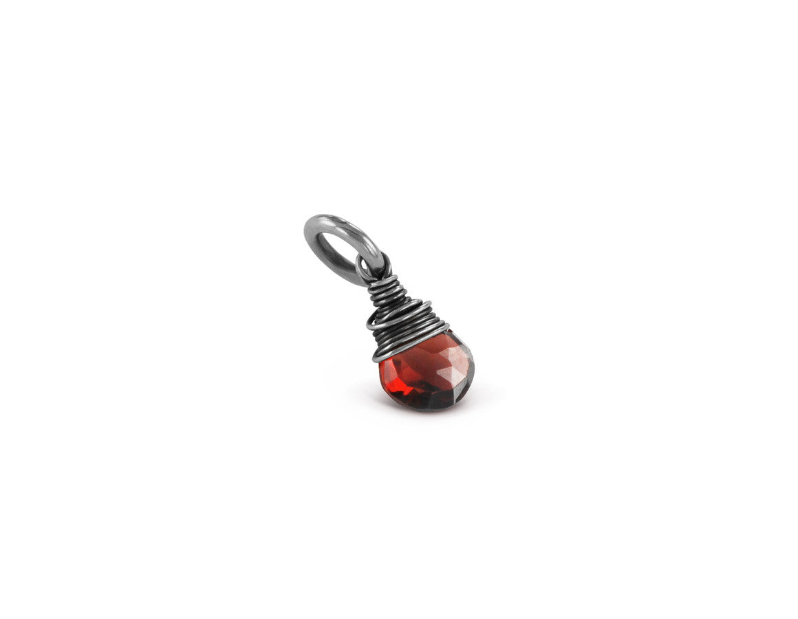 Garnet Birthstone Pendant in Sterling Silver