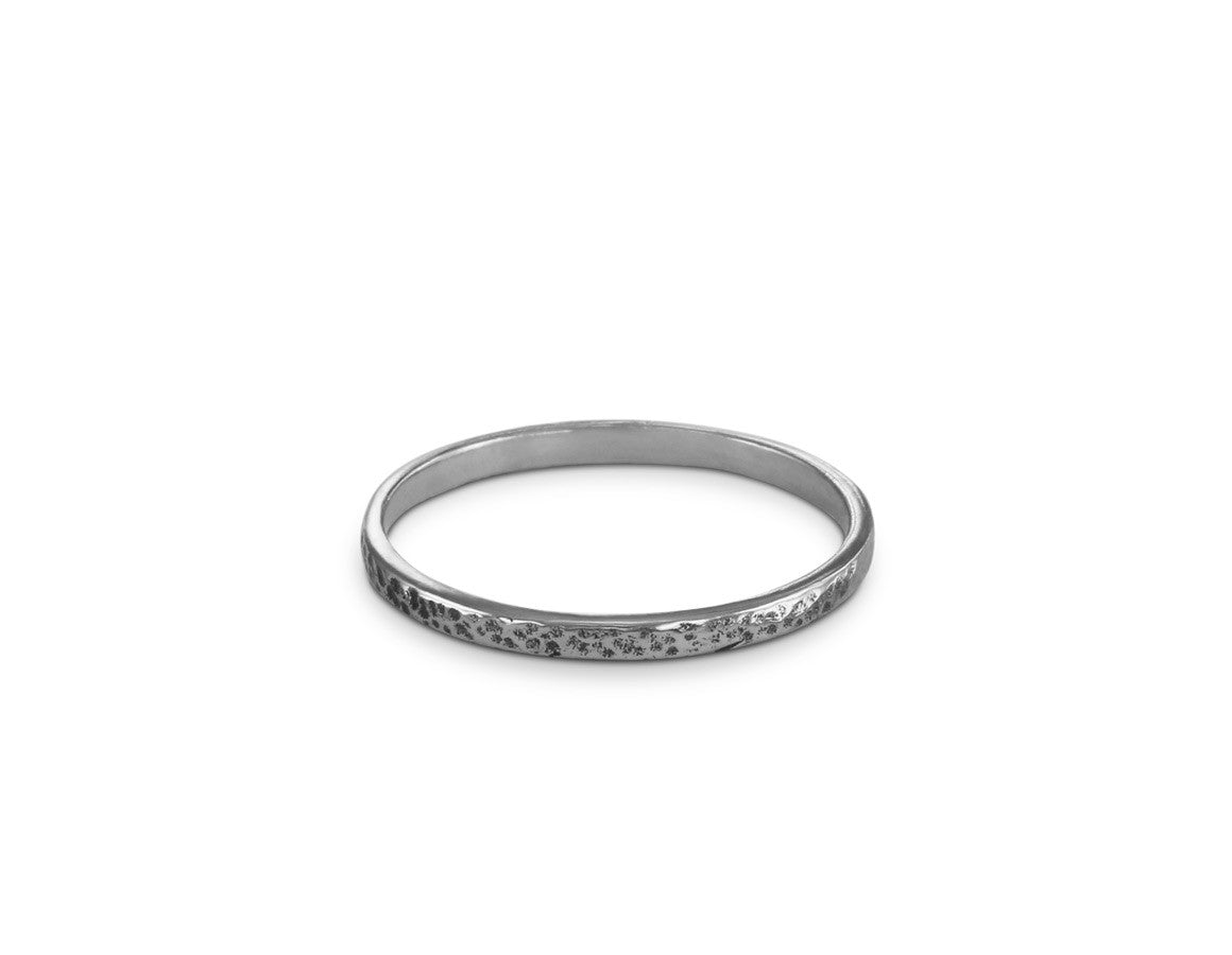 Hammered Stacking Ring in Silver