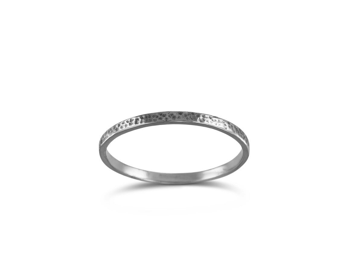 Hammered Stacking Ring in Silver