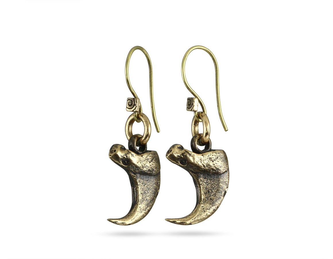 Lynx Claw Earrings in Bronze