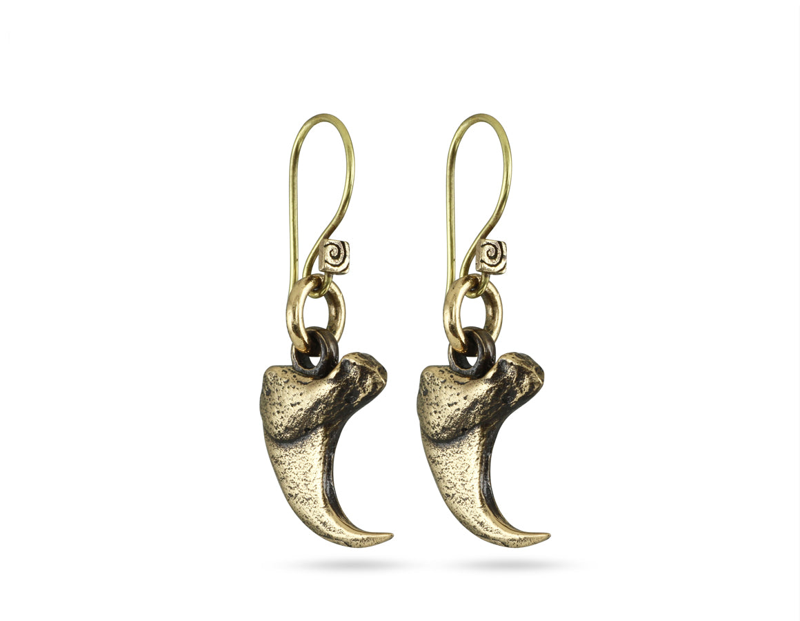 Lynx Claw Earrings in Bronze