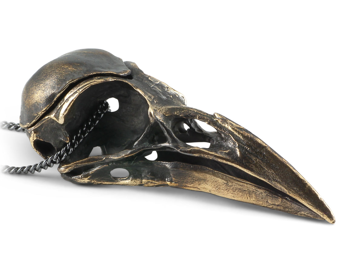 Crow Skull Locket - Bronze