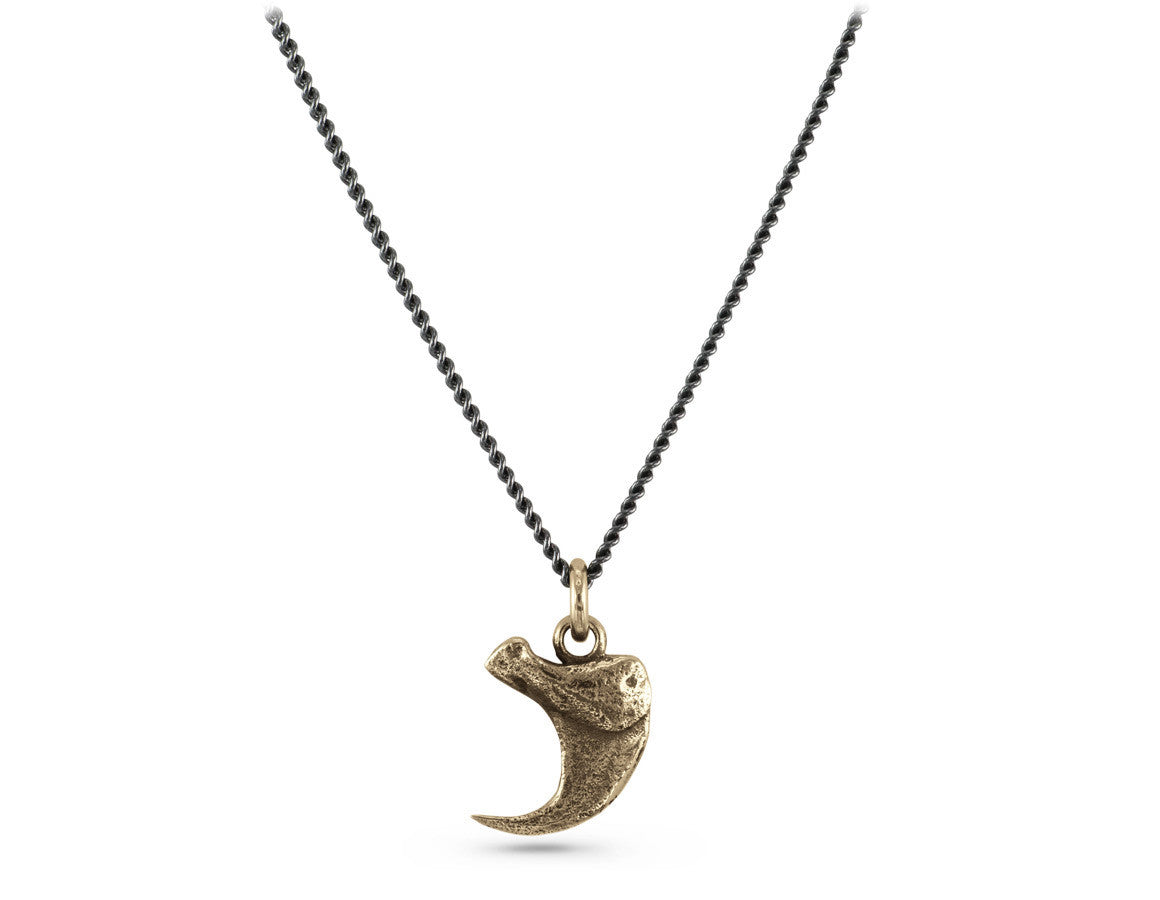 Lynx Claw Necklace in Bronze - shown on gunmetal chain